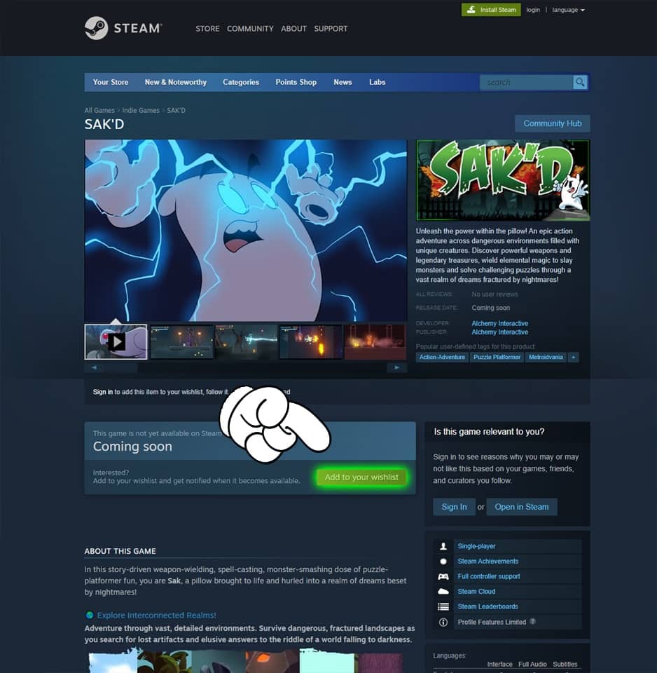 Wishlist SAK'D on Steam